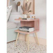 파스텔톤 안방 협탁 타공 원목 테이블, 하얀색