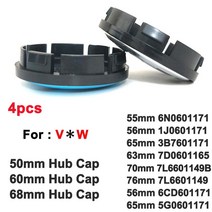 자동차 림 커버 휠 허브 센터 캡 로고 엠블럼 배지 액세서리 검정색 50mm 55mm 56mm 60mm 63mm 65mm 68mm 70mm 76mm 4 개, [05] 56mm 1J0601171