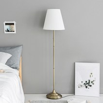 장스탠드 E26 모던 심플 인테리어조명 클래식 디자인 거실 침실 은은한 조명 불빛 화이트 쉐이드 등, 골드