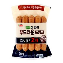 롯데 부드러운 프랑크 소시지 260gx2개/냉장제품은 동절기 일반박스 발송 소세지 돼지고기90% 보존료 무첨가 살균제품 그릴 캠핑 바베큐 간식 반찬, 1개