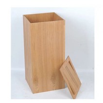 고급 원목 사각 쓰레기통 휴지통 우드 인테리어 스퀘어 심플, B 30x30x65