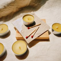 숨쉼밀랍초 티라이트 캔들 / 27개 밀납 비즈왁스 무향 캔들