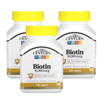 21센추리 비오틴10000 mcg 120 정 21Century 비타민B7 바이오틴 3병