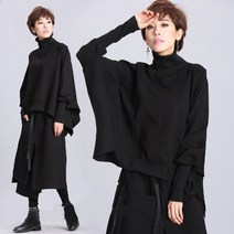 와와맘 여자 숄 스타일 목폴라티 패션 반폴라 티셔츠 DJO38