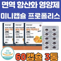 온가족 항산화제 프로폴리스 아연 비타민e 30캡슐 3통 뉴질랜드 bee propolis 미국직구 플라보노이드 하루 한알 먹기 좋은 작은 알약 청소년 구강 입 잇몸