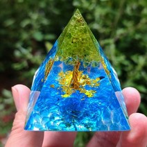 자수정 명상석 피라미드 원석 생명의 나무 오르곤 치유 크리스탈 생성기 오르곤 보호 도구, Z 5x5cm