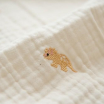 불로홈 삼중거즈 유아 아기 블랭킷 순면 여름 신생아 이불 침구 담요 낮잠이불 체리 별 달 자수 올리브 공룡, [3중 거즈] 공룡룡이