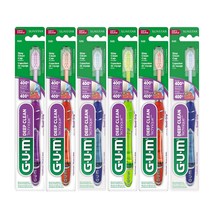 GUM 검 테크닉 딥 클린 칫솔 #525 (컴펙트 헤드 소트프모), 1개, 6개