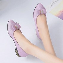 묘먀미 큐빅장식 반짝이 펄 리본 단화 구두 2.5cm
