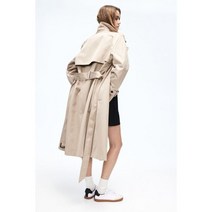 H&M 더블 브레스티드 트윌 트렌치 코트 베이지 여성용1202758002