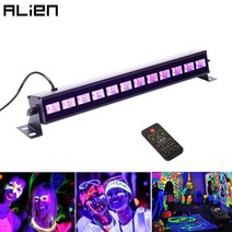 ALIEN UV 무대 블랙 라이트 LED 바 원격 제어 DMX 조명 효과 디스코 DJ 크리스마스 파티 실내 홀리데이 클럽 조명 36W, 미국 플러그