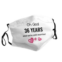 36th Wedding Anniversary Funny Gift For Him Or Her 성인용 인쇄 마스크 일본 만화 영화 방진 빨 조절 가