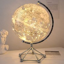 지구본 세계지도보기 라이트 럭셔리 투명 야광 장식 중·고등학생 고화질 교학판 발광 프리미엄 부착 어린이 초등학생 계몽 사무실 책장 인테리어 소품 영상, 업그레이드된 럭셔리 투명 지구