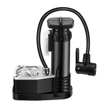 160PSI 게이지와 자동차 자전거 펌프 알루미늄 합금 풋 페달 팽창기 외부 호스 MTB 타이어 공기 농구용, 02 C