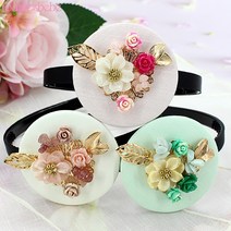 33번 한복머리띠 나뭇잎 꽃가지 아동 여아 유아 공주 한복 머리띠 한복머리장식 배씨댕기 배씨머리띠