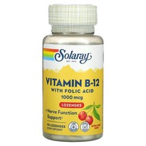 솔라레이 비타민 B 12 1 000mcg 체리 사탕 정제 90정옵션확인필수, 1000 mcg