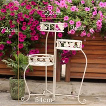 앤틱 화분선반 철제 쉐비 엔틱 가든 발코니 인테리어, 화이트리프