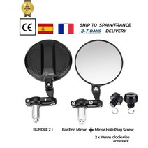 사이드미러 사이드미러수리오토바이 미러 E-MARK 끝 카페 레이서 Nk400 CB125R CB1000R Z900 Z750 용 MT07, 03 Bundle 2