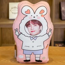 사람 얼굴 모양 봉제 인형 주문 제작 생일선물추천 10대여자, AK_40cm(한 면에 그림 있음)