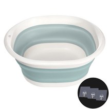 넘버원리빙 접이식 사각 대야 (중형) (투명후크3개증정) 폴딩 다용도 세수 세면대야, 민트