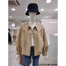 올리브데올리브 라운드 스트링 카라 볼륨 점퍼 YW4SM553