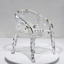 보컨셉 프린스턴 체어 카페 의자 프린스턴 체어 카페 의자 북유럽 라이트 럭셔리 크리스탈 에폭시 투명 크리스탈 다이닝 의자 크리 에이 티브 리프 워터 드롭 등받이 레저 의자 거실, 고객 서비스에 문의
