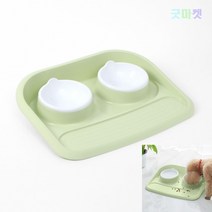 굿마켓 반려동물 2구 식기 트레이 아기고양이식기 반려견식기 반려견그릇