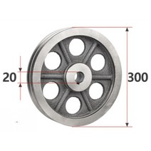 우레탄바퀴 이동바퀴 OD:300mm 국가 표준 벨트 풀리 이중 홈 중공 주철 모터 휠 디젤 엔진 V-벨트, 02 24mm
