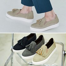 DY-스웨이드 프린지 여성 테슬 슬립온 단화