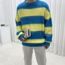 스트릿제이 남자 단가라 라운드 니트