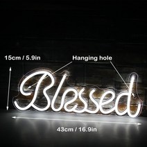 축복 LED 네온 사인 스튜디오 독서 야간 조명 홈 룸 장식 웨딩 파티 램프 생일 크리스마스 키즈 선물, 01 white