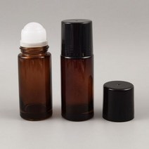 2 개/pcs 30ml 50ml 앰버 유리 롤 리필 되개개 향수 병 검은 뚜껑 롤러 볼, 02 30ml_01 Amber
