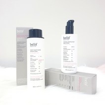 빌리프 건성 단품 2종 세트 /위치헤이즐 토너200ml+크리미 모이스처라이저 125ml 구성+숨 샤섀 3장, 5개