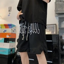 미국 농구 반바지 남자 여름 프린트 5부 반바지 통기성 오버핏 캐주얼 트레이닝 팬츠