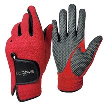 [하도] GH LOOPYS 양덤블 겨울 방한 실리콘 골프장갑, 레드/RED, 여성