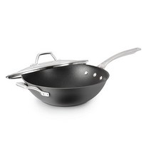 Calphalon 시그니처 하드 아노다이징 논스틱 30.5cm(12인치) 평평한 바닥 웍 커버 포함, 12