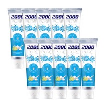 2080 퓨어 베이킹소다 싱그러운 레몬라임향 치약 125g, 10개