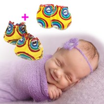 클랜씨 신생아용 손발싸개 1세트 손싸개 발싸개 알록달록 출산용품