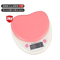 해외 방수 전자저울 가정용 소형 주방용 극칭 고정도 0.0-82465, 05.하트 3kg(정도 0.1g)