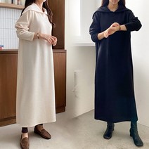 도톰한 니트조직 터들 카라 원피스 빅사이즈 롱원피스 G600