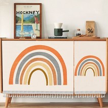 붙이는 책장 선반 수납장 옷장 가리개 가림천 가림막 미니 바란스, 무지개