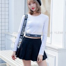 블라우스 대학생 아이돌st 댄스 라운드 이너 몸매좋아보이는 타이트 크롭티셔츠 바디프로필 슬림
