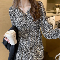 셀러허브 여성패션 [오노마] ONM 잔꽃쉬폰 플레어 롱원피스 차르르 허리밴딩 로맨틱