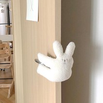 문닫힘 방지 인형 문소리 손끼임방지 문고정장치 도어쿠션 문쾅 방문스토퍼, 하양토끼