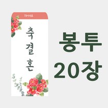 축결혼봉투 20매 예쁜봉투 (디자인:동백) 축의금봉투 경조사봉투 결혼식봉투