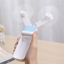 선풍기 휴대용 탁상용 충전기 핸드형 핸디형 크리 에이 티브 듀얼 헤드 팬 미니 휴대용 usb 팬 접이식 손 팬 전기 개인 usb 충전식 듀얼 헤드 팬 배터리 포함, 하얀