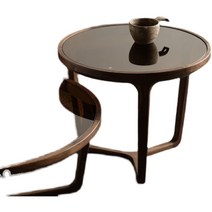 좌식 테이블 원목 거실 좌탁 쇼파 커피 이중 원형 티, 1.  90 x 90 x 36cm