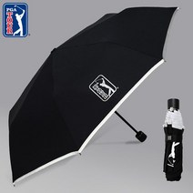 PGA투어 3단 수동우산 리플렉티브 빛반사 안전우산 블랙 52cm