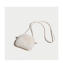 mabula 2022 simple winter faux fur crossbody bag for women small solid color cell phone wallets mini