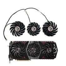 MSI GEFORCE GTX 1080 Ti 게이밍 X 트리오 그래픽 카드 냉각 팬 PLD09210B12HH 4 핀 쿨러 GTX1080Ti, 01 White LOGO 1set